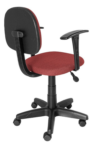 Cadeira Sec. Gir. Carenada C/ Braço Fixo T Reto J Serrano Cor Vermelho/preto