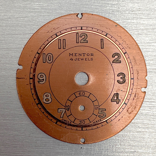 Caràtula De Reloj Mentor, Vintage, 4 Jewels, 23.5 Mm