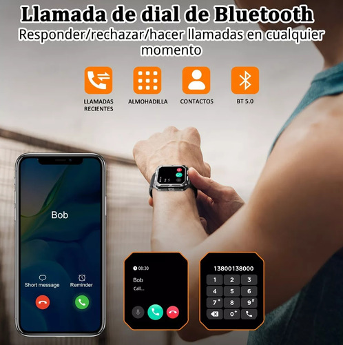 Reloj Inteligente Smart Watch Táctico Llamadas Asistente Voz