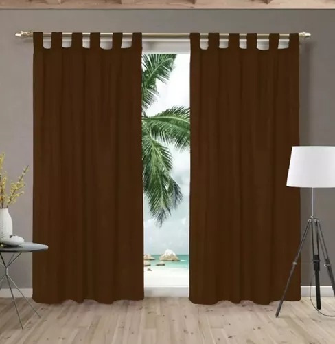 Juego De Cortina Tropical Mecanico C/presillas Love Chocolate