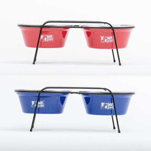 Comedor Bebedouro Duplo Suporte Elevado Ração Água Cães 3lt