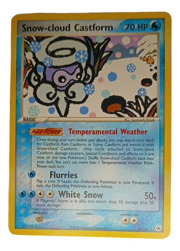 Carta Tcg Pokémon Ex Hidden Legends Snow-cluod Castform 25/