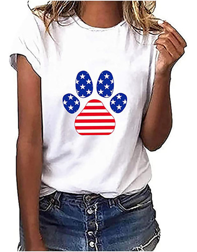 Blusa Con Estampado Del Día De La Independencia Para Mujer,