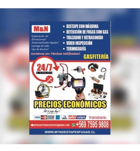 Imagen 1 de 10 de Destape De Alcantarillado Fuga De Agua Gasfiter 24 Horas