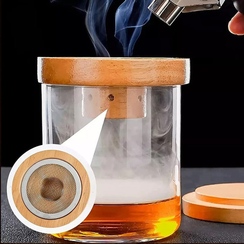 Kit De Fabrico De Cocktails Com Maçarico E Lascas De Madeira