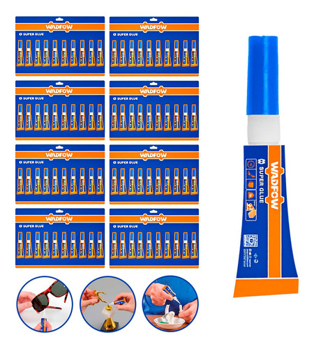 Set X8 Paquetes De Pegamento Adhesivo Super Glue Gotita 1gr 