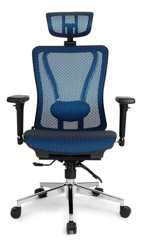 Cadeira de escritório DT3office Moira ergonômica  azul com estofado de mesh