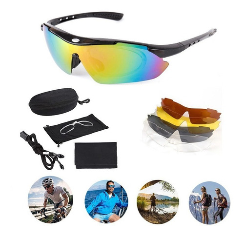 Lentes De Ciclismo Y Outdoor 5 En Uno