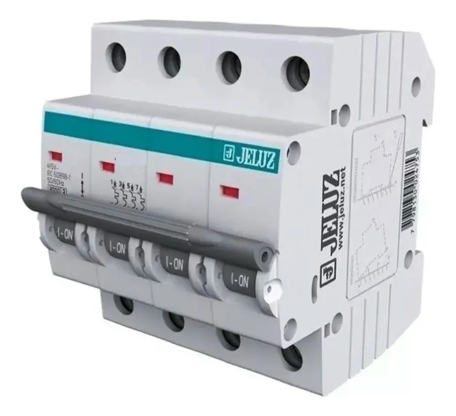 Llave Termomagnética Tetrapolar 4P 63A Jeluz Blanco 415V