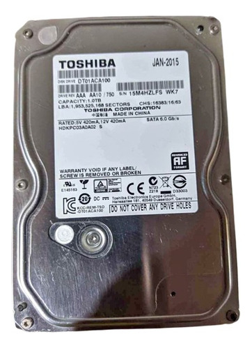 Disco Duro Interno Toshiba Dt01aca100 1tb