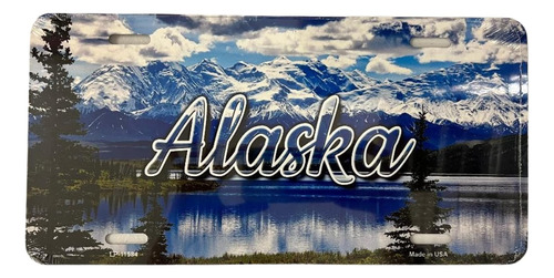 Placa De Matrícula De Alaska - Hermosas Montañas Y Lago De A