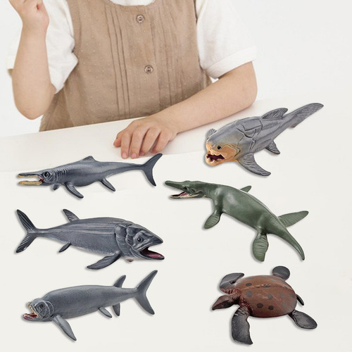 2 X 6 Modelos De Animales Marinos Prehistóricos, Estatuas