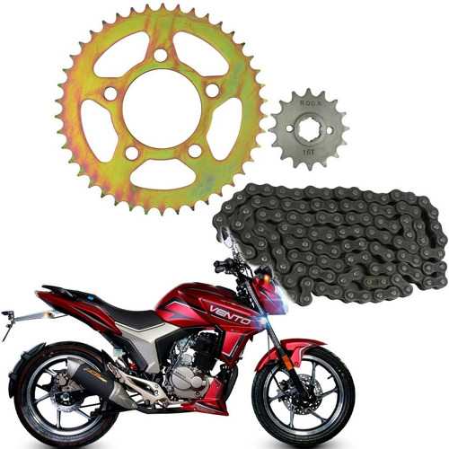 Kit Arrastre Cadena Sprocket Piñon Vento Storm 250 Roda