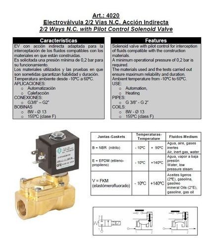 Imagen 2 de 4 de Electroválvula Genebre Ø1 Nc C/ Bobina Y Conector. Art4020