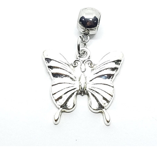 Dije De Mariposa Platinada Charm Estuche Cma4