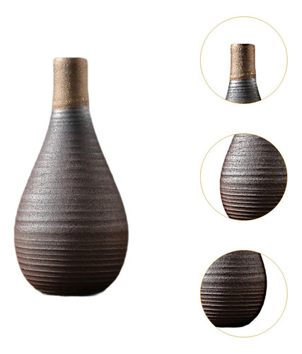 Jarrón De Cerámica Rústica De Decoración Del 6cmx13.2cm