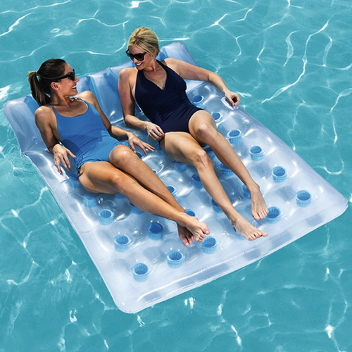 Colchon Doble Inflable Para Pileta Y Playa Colchoneta Oferta