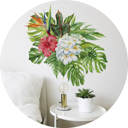 Vinilos Decorativos Tropical 4 Naturaleza Hojas Verde Flores