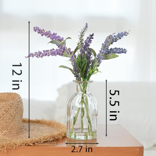 Flores Falsas Abzo: Plantas De Lavanda Artificiales En Jarró