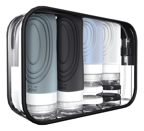 17 Botellas De Kit De Viaje Portátiles Contenedores Silicona
