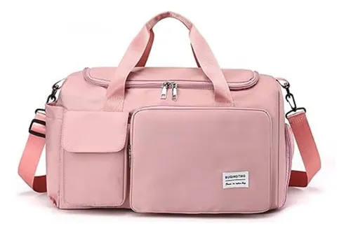 Bolso Viaje Deportivo Futbol Grande Impermeable Gimnasio Rosa Lisa