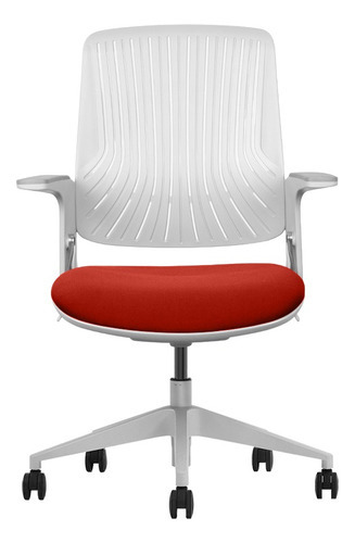 Silla Ejecutiva Ergonómica De Escritorio Ferrini Oficina F3 Color Rojo Material del tapizado Malla