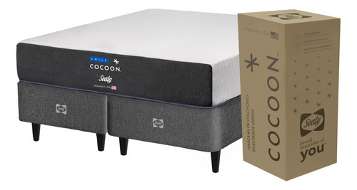 Sommier Y Colchon King (200x200) Cocoon Chill Box Color Blanco