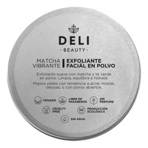 Deli Beauty Exfoliante Facial En Polvo Matcha Vibrante 100g