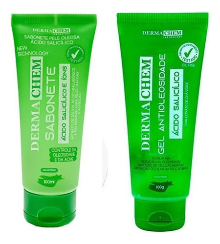 Kit Skin Care Sabonete E Gel Antioleosidade 100ml Dermachem