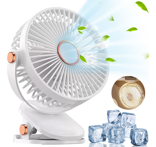 Ventilador De Pinza Escritorio Recargable Portatil Con Luz
