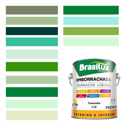 Tinta Emborrachada Verde 3.2l Borracha Líquida Brasilux
