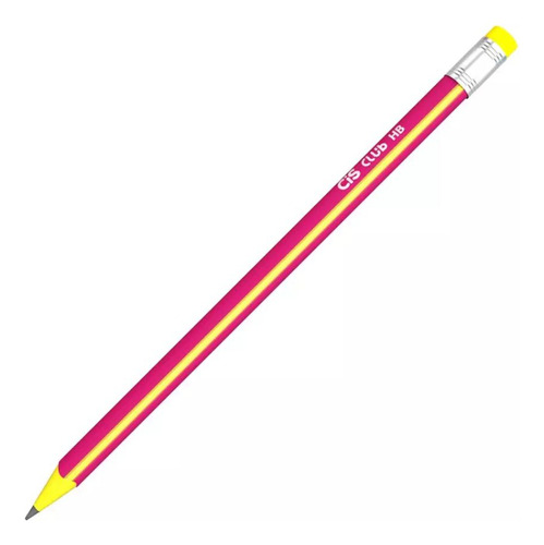 Lapis Grafite Club Sort Cis Rosa Com Amarelo