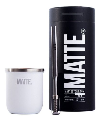 Imagen 2 de 10 de Mate De Acero Inoxidable Termico + Bombilla + Creative Pack