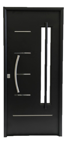 Puerta De Chapa Negra Modelo 308 Sur Metal Sin Vidrio