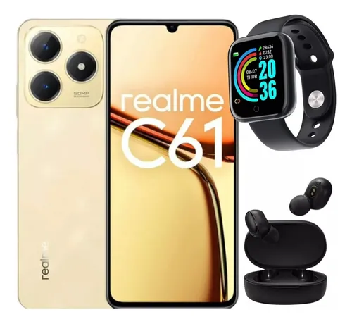 comprar Smartphone Realme C61 256 Gb 8 Gb Ram Com Nfc+ Fone +brinde+ Dourado-claro