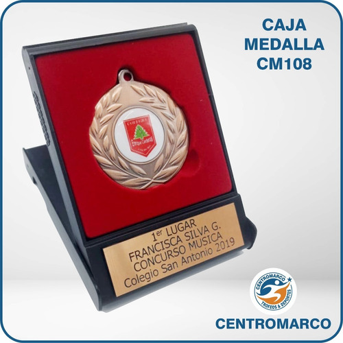 Galvano Tipo Caja Medalla Roja 12x8,5 Cm C/ Logo Y Grabado