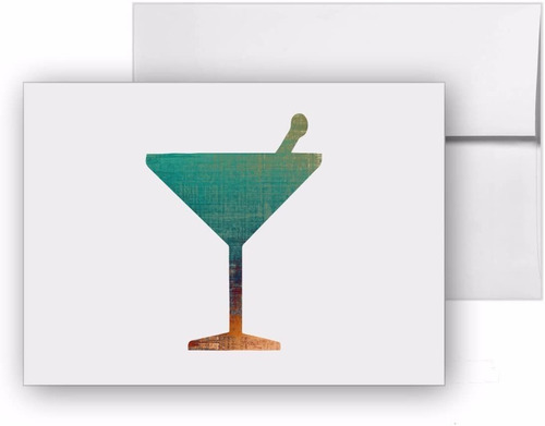 Martini Glass Paquete De Invitación Para Tarjetas En Blanco,