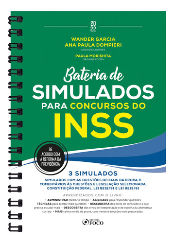 Bateria De Simulados Para Concursos Do Inss - 1ª Ed - 2022, De André Nascimento. Editora Editora Foco, Capa Mole Em Português, 2022