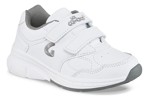 Tenis Colegial Gomyschool N Blanco Unisex Velcro Los Gomosos