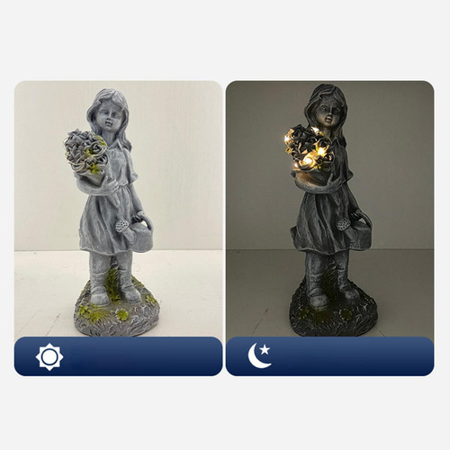 Girl Statue Yard Decor Decoración De Figuras Decorativas De