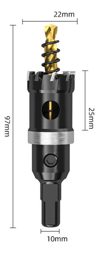 Cortador De Agujeros Profesional Con Llave, Acero De 22mm