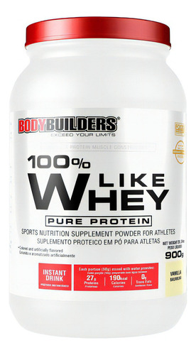 100% Like Whey Protein 900g - Bodybuilders Sabor Baunilha