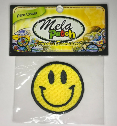 Imagen 2 de 3 de Parche Decorativo Bordado Emoji Carita Feliz