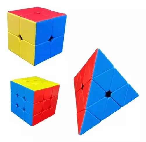 Kit Cubo Magico 2x2 + Cubo Mágico Piramide Profissional