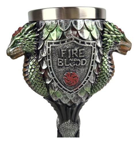 Taça 3d 180ml Dragão Game Of Thrones Resina Aço Inox