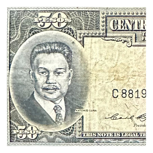 Filipinas - 50 Pesos - Año 1960 - P #138 - Antonio Luna