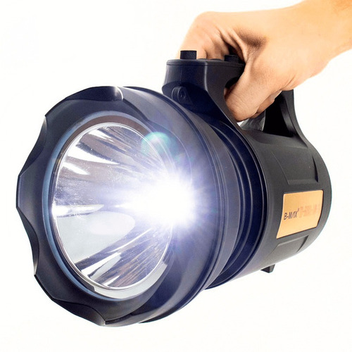 Lanterna Holofote 30w Tocha Pescaria Alcance 80 M Recarregáv Led Preto