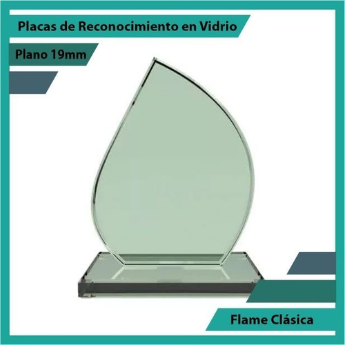 Placas De Reconocimiento En Vidrio Forma Flame Clasica 