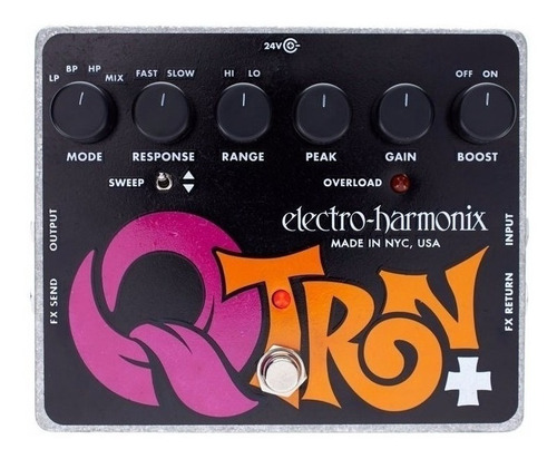 Pedal de efectos negro Electro-Harmonix Q-Tron+