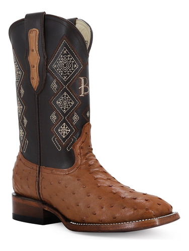 Bota Vaquera Para Hombre Piel Avestruz Genuina El Malcreado